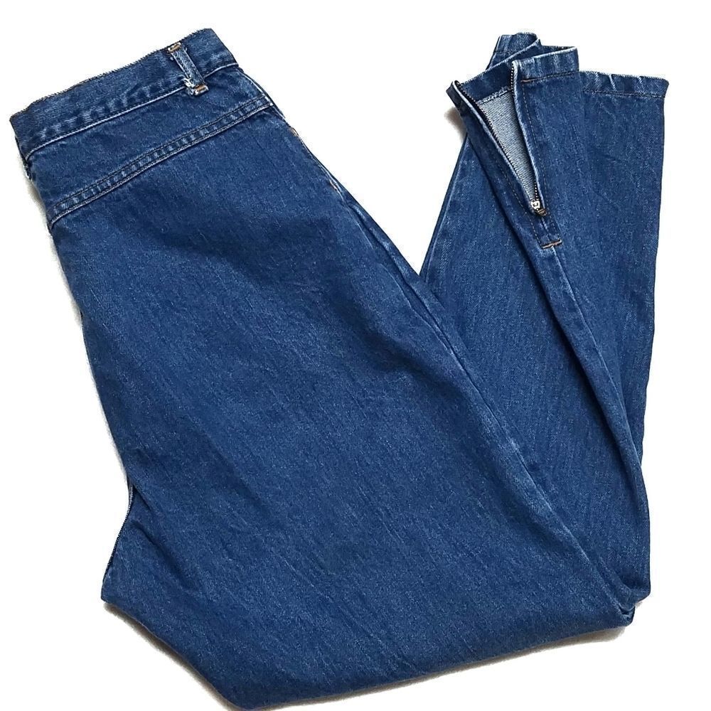 VINTAGE 90s Ultra High Rise Zipper Leg Jeans DR